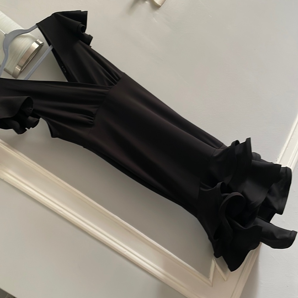 Black Bodycon hiLo Ruffle Dress